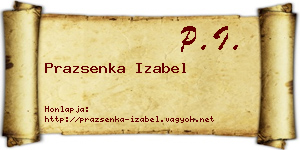 Prazsenka Izabel névjegykártya